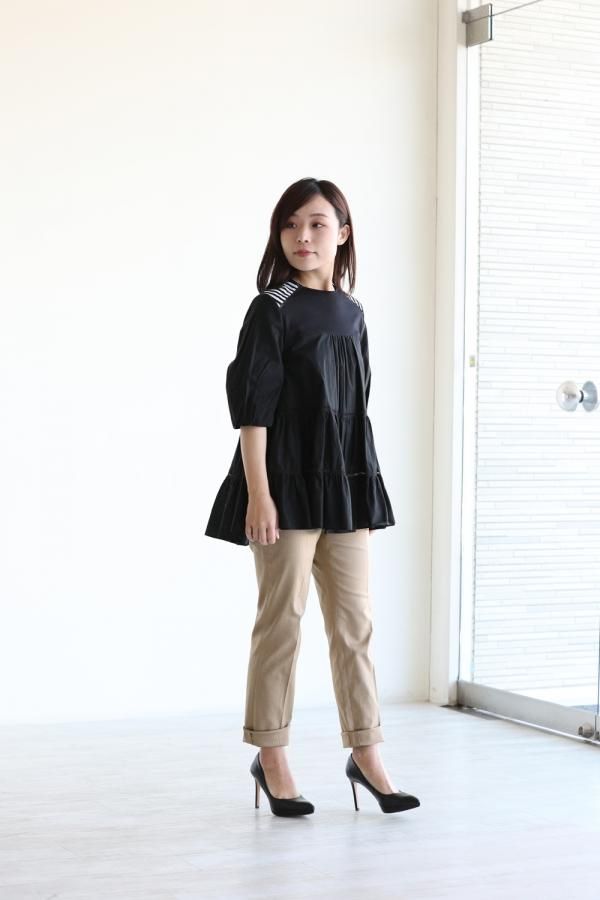 BORDERS at BALCONY(ボーダーズアットバルコニー) BALLERINA TOP BLACK