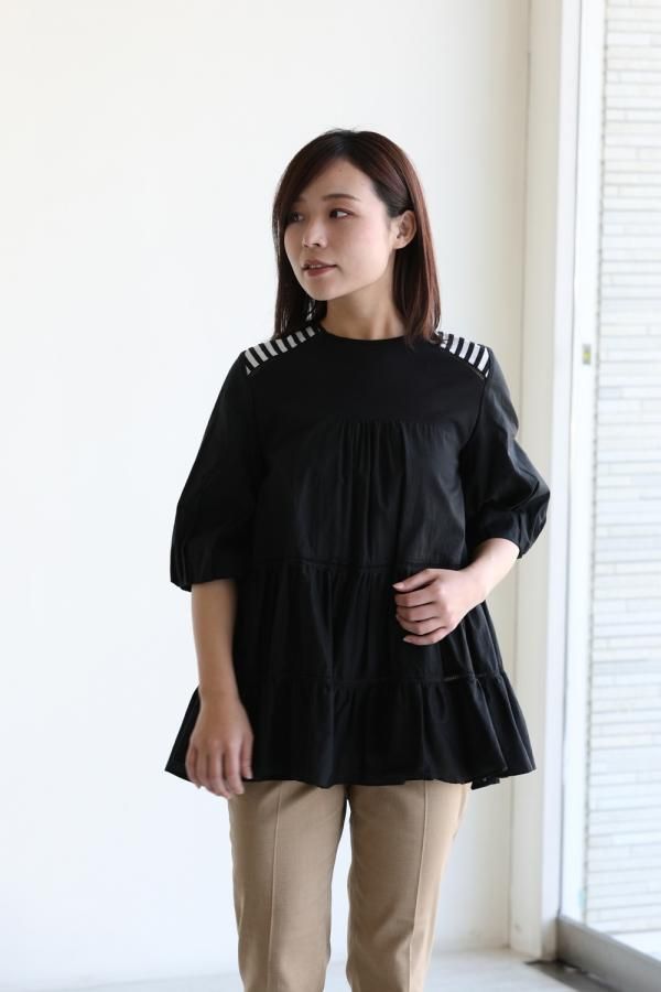 BORDERS at BALCONY(ボーダーズアットバルコニー) BALLERINA TOP BLACK ...