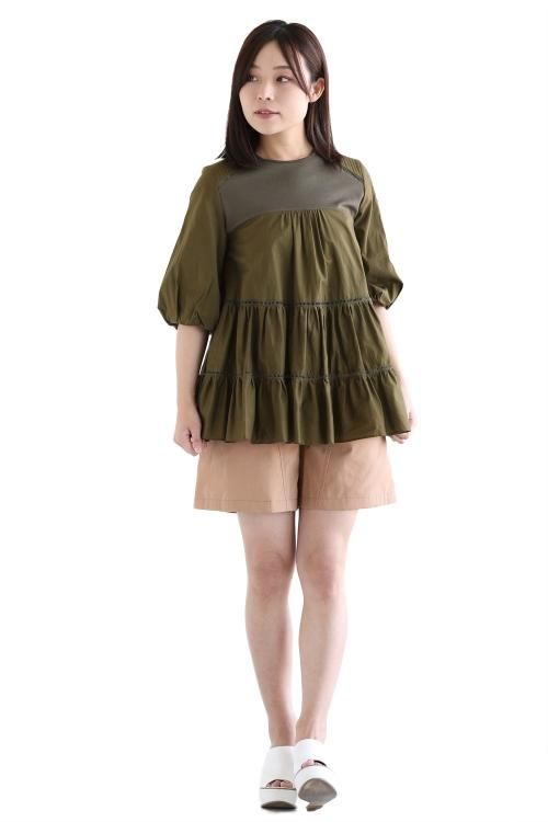 BORDERS at BALCONY(ボーダーズアットバルコニー) BALLERINA TOP KHAKI