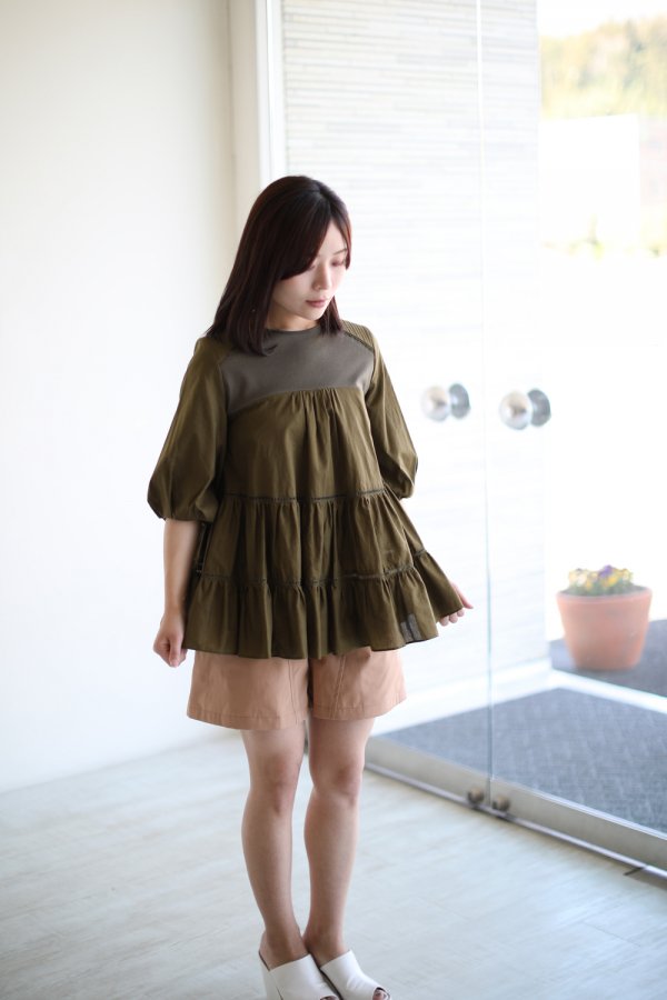 BORDERS at BALCONY(ボーダーズアットバルコニー) BALLERINA TOP KHAKI