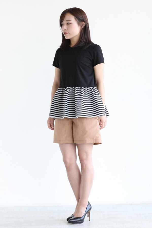 ボーダーズアットバルコニー PEPLUM TEE36