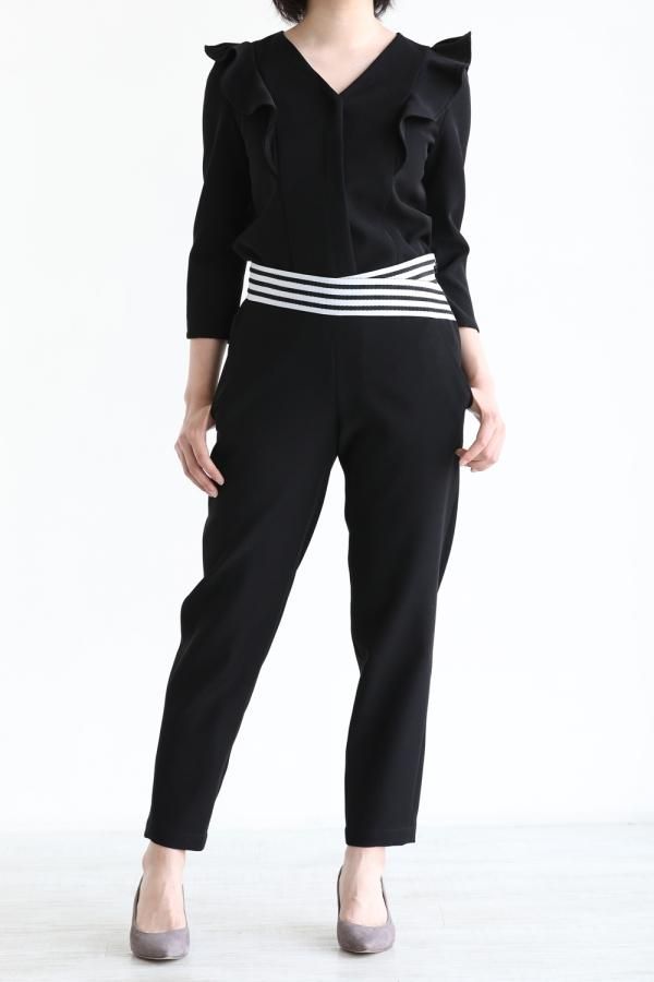 美品 ボーダーズアットバルコニー SABRINA JUMP-SUIT72cmヒップ ...