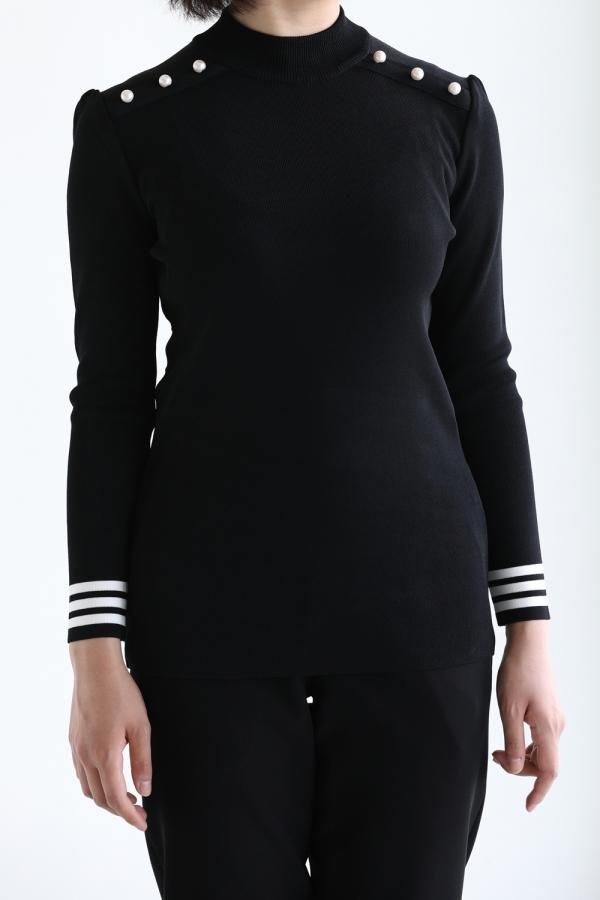 BORDERS at BALCONY(ボーダーズアットバルコニー) PEARL TOP BLACK 