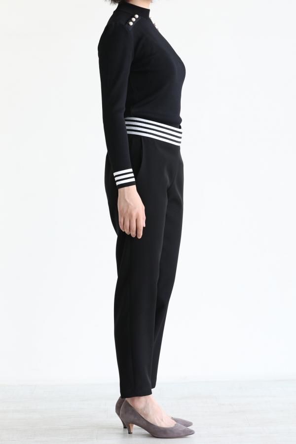 ボーダーズアットバルコニー　アクティブ　パーカー　ブラック　38 美品 BORDERS at BALCONY(ボーダーズアットバルコニー) PEARL TOP