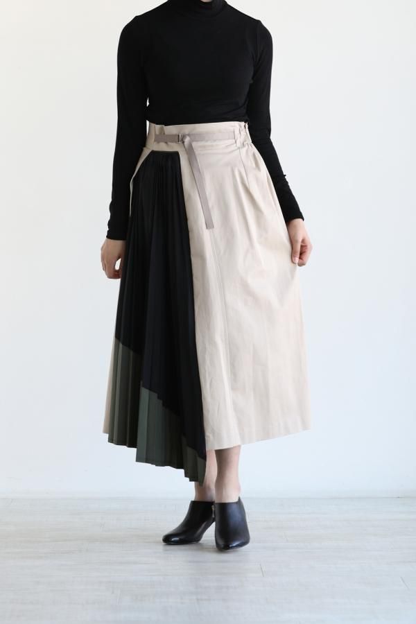 ELENDEEK エレンディーク MIXTURE LAYER SKIRT ELENDEEK(エレンディーク) TOP PLEATS COMBI SK - YAMAROKU