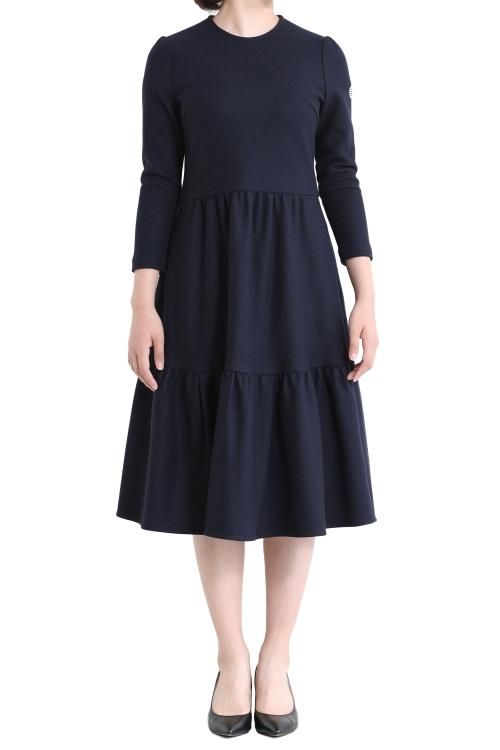 ボーダーズアットバルコニー TIERED SKIRT ティアード スカート 紺