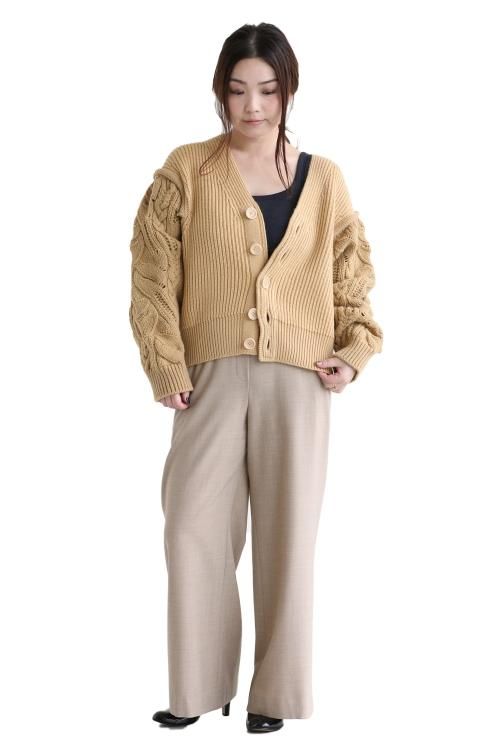 数量限定】 french merino cable-knit cardigan