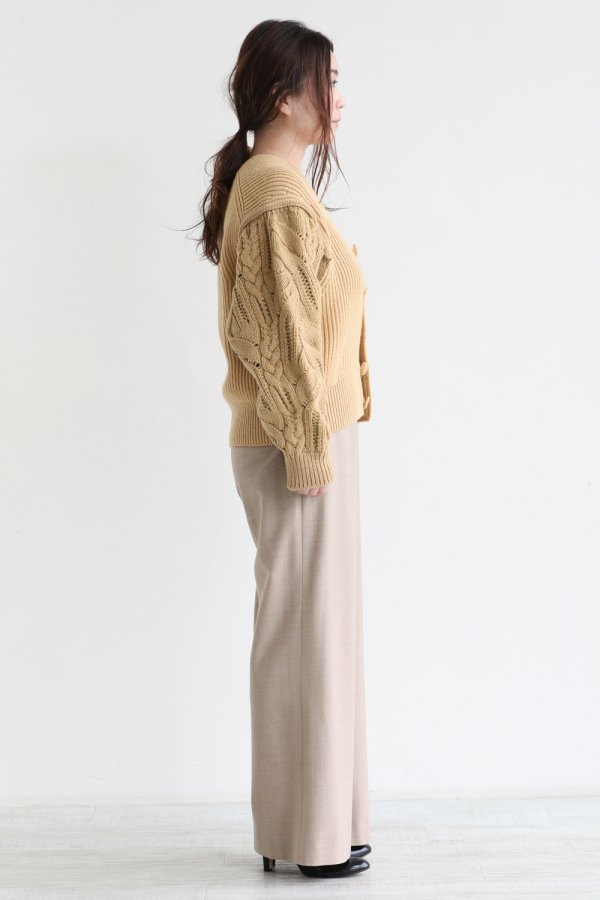 unfil(アンフィル) french merino cable-knit cardigan wheat - YAMAROKU（ヤマロク）  オンラインストア