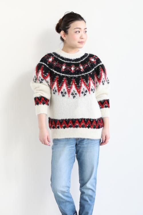 【BATONER】MOHAIR NORDIC SWEATER