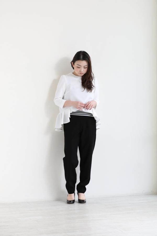 BORDERS at BALCONY(ボーダーズアットバルコニー) BACK RUFFLE TOP