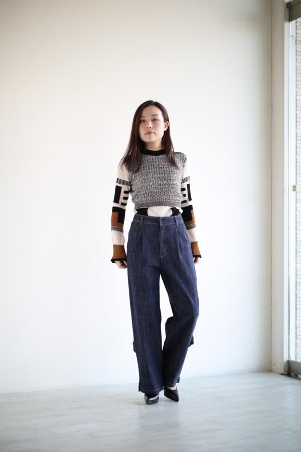 muveil【美品】ミュベール ビジュー ワイド デニム ガウチョパンツ MUVEIL WORK（デニム/ジーンズ）のフリマアイテム一覧