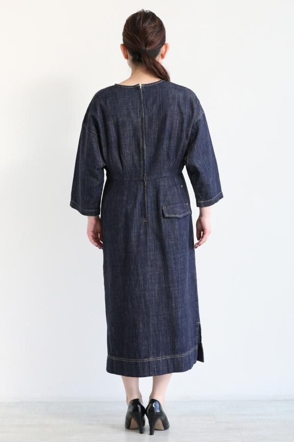 ミュベール　サイズ36 MUVEIL(ミュベール) デニムサックスワンピース navy - YAMAROKU
