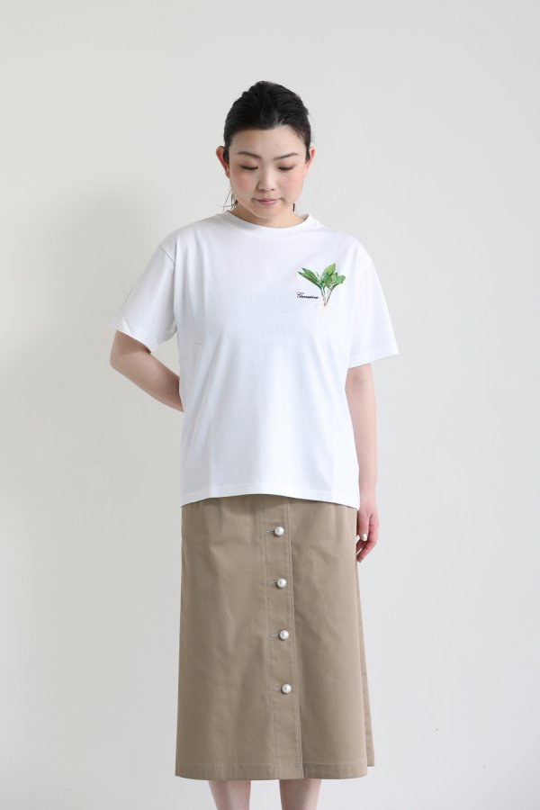 MUVEIL(ミュベール) スズラン刺繍Tシャツ - YAMAROKU（ヤマロク