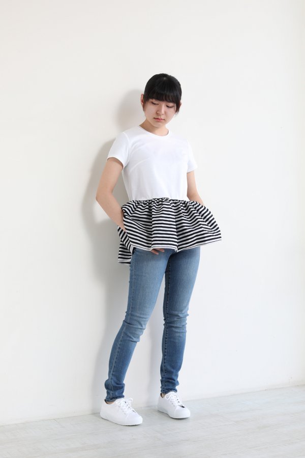 BORDERS at BALCONY/SWEAT PEPLUM/white/38 - トップス