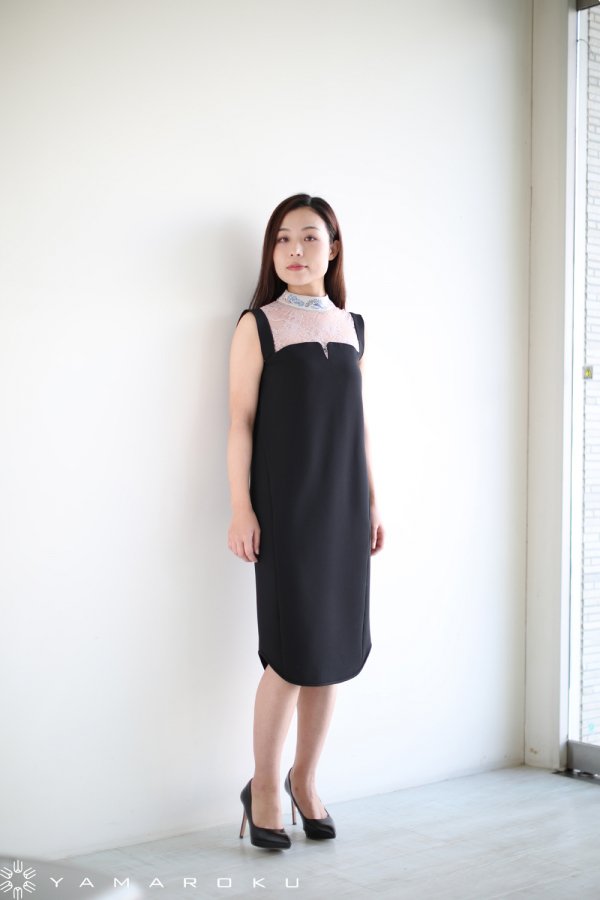 Mame Kurogouchi(マメ) Embroidery Collar Sleeveless Dress