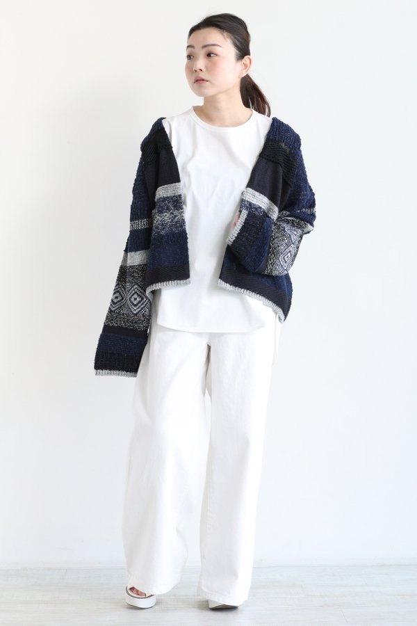 Mame Kurogouchi(マメ) Mix Jacquard Knit Cardigan - YAMAROKU