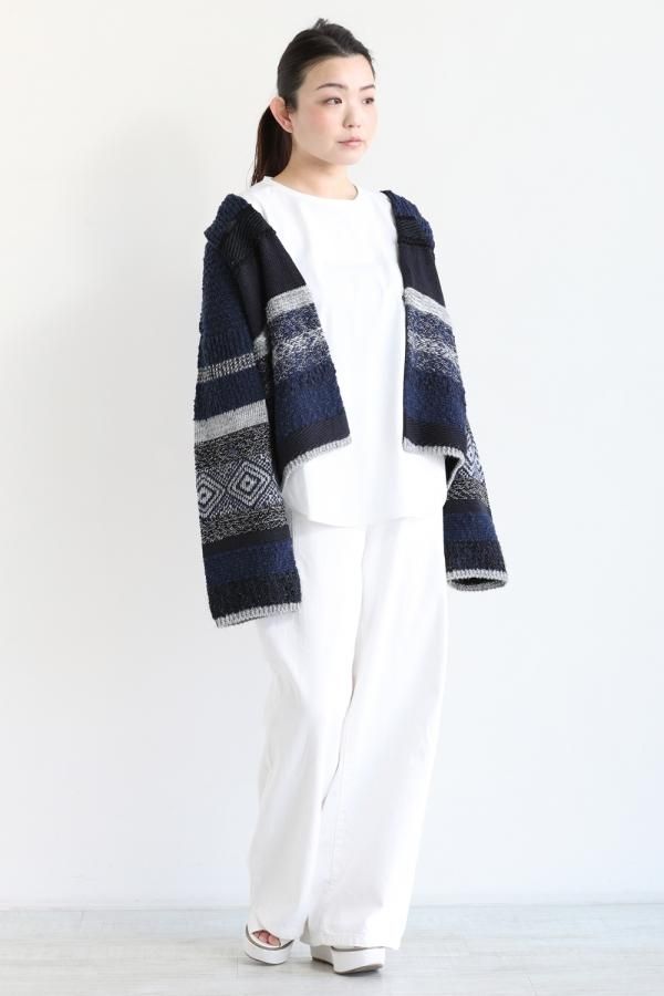 Mame Kurogouchi(マメ) Mix Jacquard Knit Cardigan - YAMAROKU 