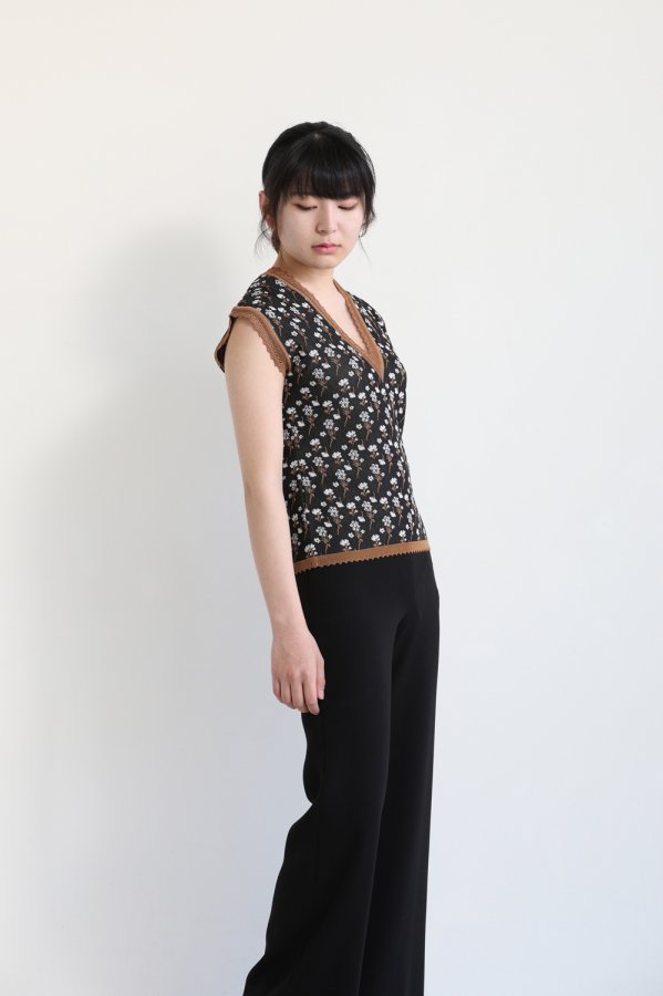 Mame Kurogouchi(マメ) Pedicel Knit Sleeveless Tops - YAMAROKU