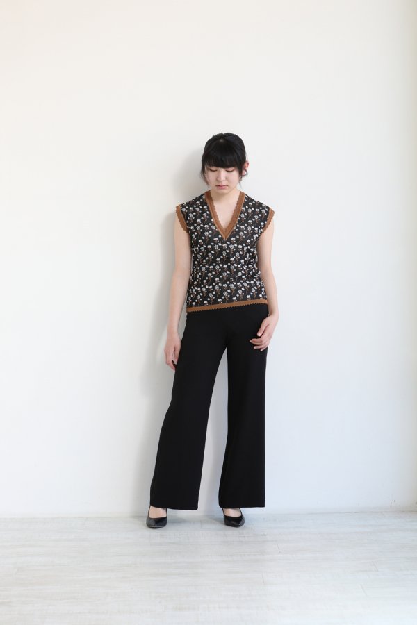 Mame Kurogouchi(マメ) Pedicel Knit Sleeveless Tops - YAMAROKU