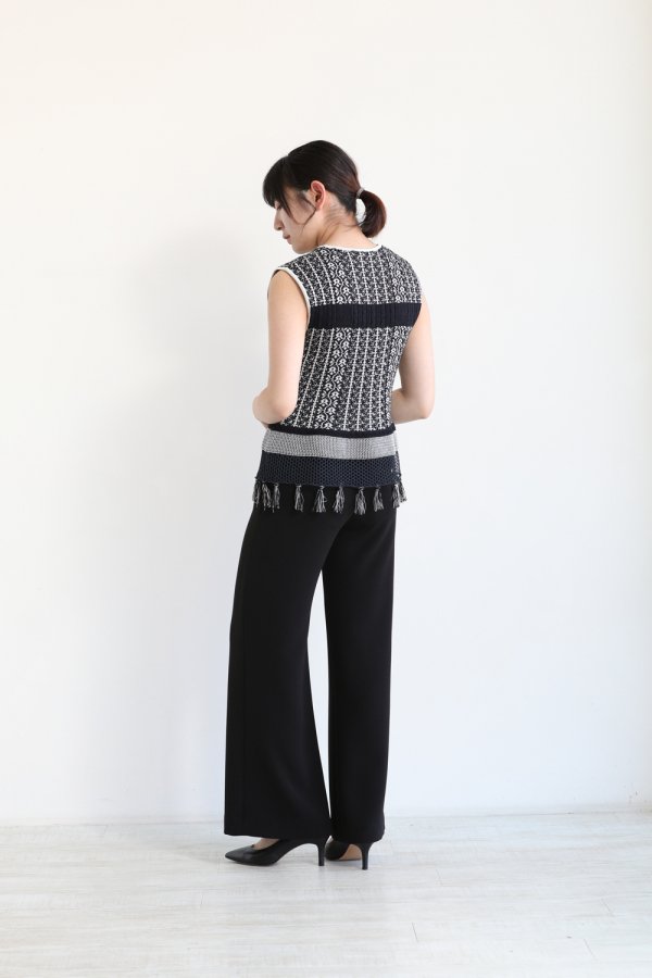 Mame Kurogouchi(マメ) Rib Jacquard Pedicel Knit Tops