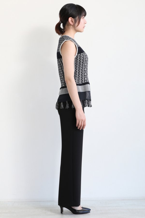 MameKurogouchi Rib Jacquard Kintted Top - トップス