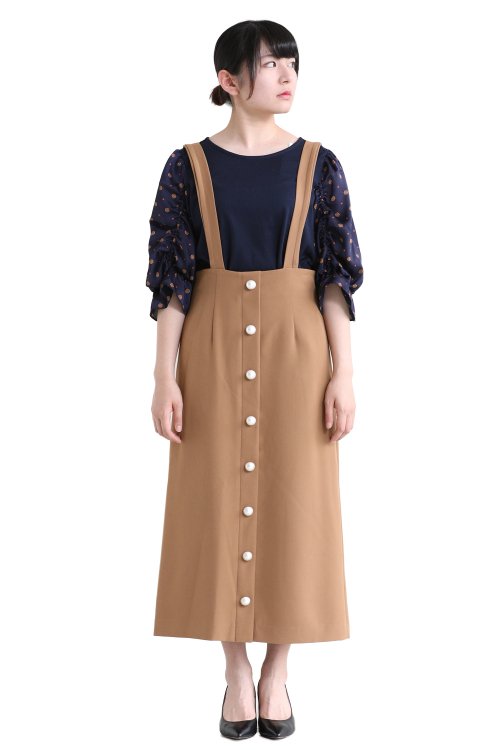 【Anicée】パールボタン サロペットスカート