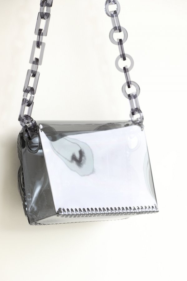 Mame Kurogouchi(マメ) Vinyl Chloride Cloth Chain Bag BLACK