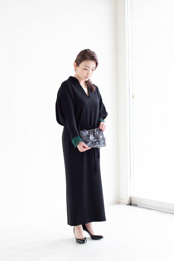 Mame Kurogouchi(マメ) Vinyl Chloride Cloth Chain Bag BLACK