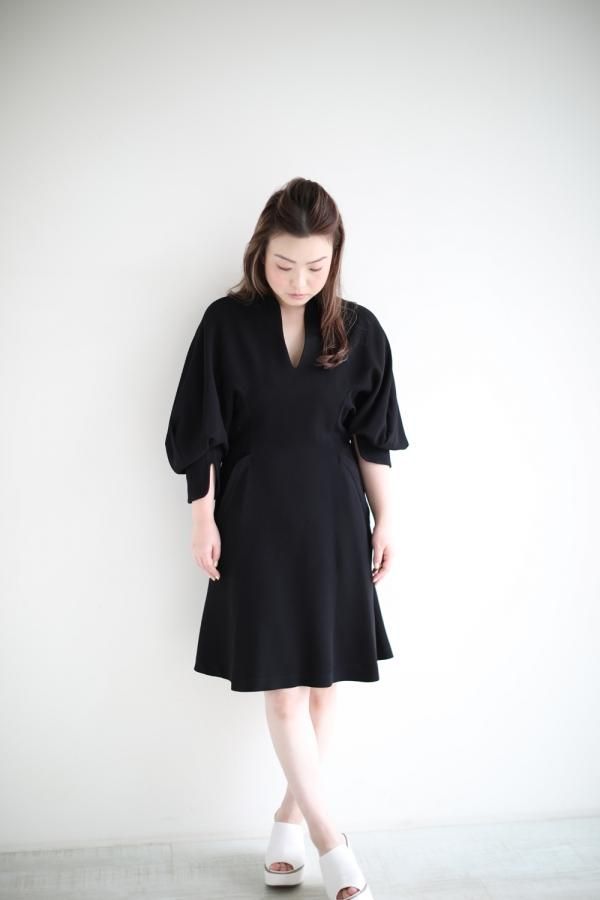 mame　IVolume Sleeves V-Neck Dress2019aw