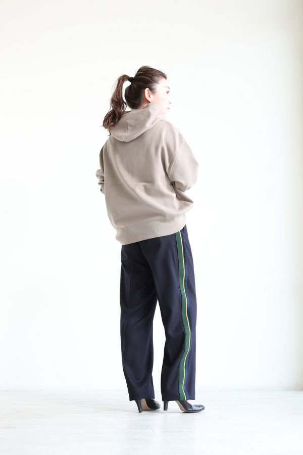 COOHEM(コーヘン) KNIT SIDELINE FLANNEL PANTS NAVY