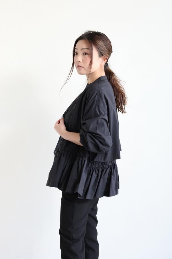 ELENDEEK(エレンディーク) PAPER NYLON PEPLUM BZ BLK - YAMAROKU 