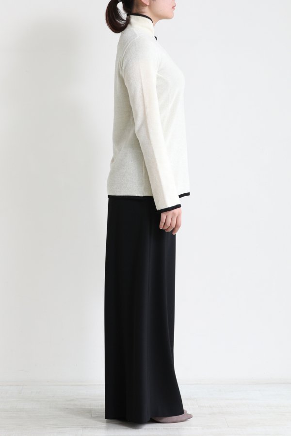 Mame Kurogouchi(マメ) Soft Touch High Neck Knitted Top WHITE