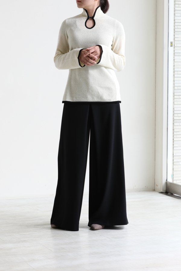 Mame Kurogouchi(マメ) Soft Touch High Neck Knitted Top WHITE 