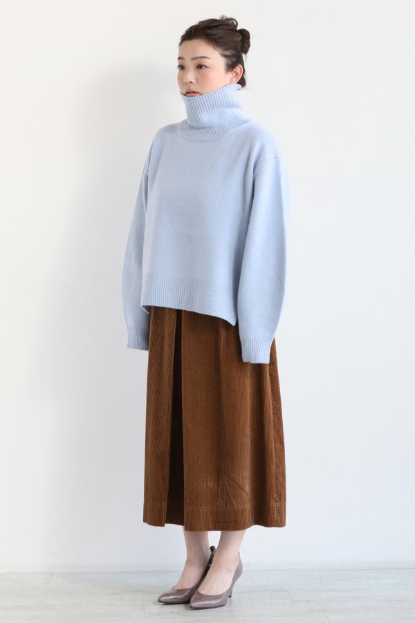 ADAWAS(アダワス) CASHMERE BLENDED HI-NECK ICE BLUE - YAMAROKU