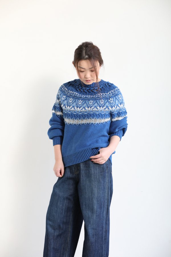 Mame Kurogouchi(マメ) Cotton Nordic Knit Pullover - YAMAROKU