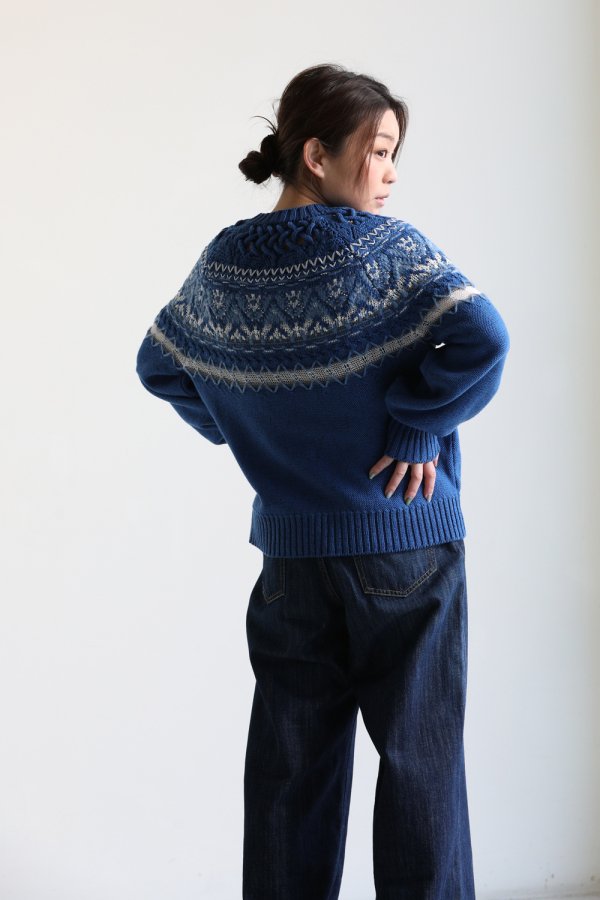 Mame Kurogouchi Cotton Nordic Knit マメ