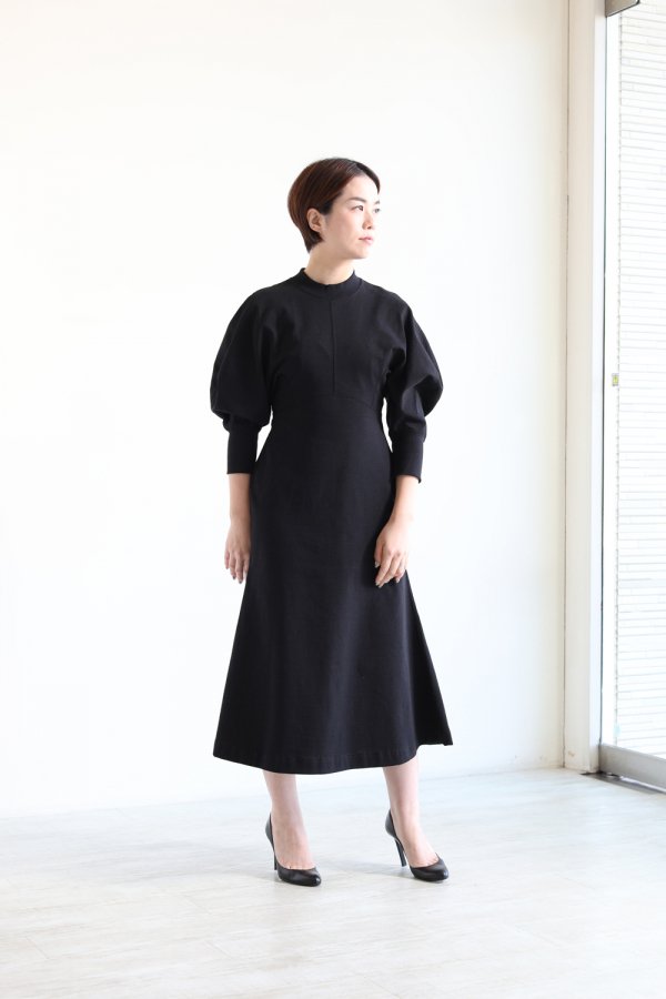 Mame Kurogouchi(マメ) Classic Cotton Dress BLACK - YAMAROKU 