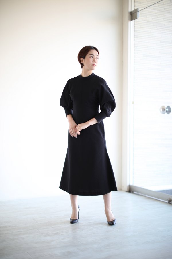 Mame Kurogouchi(マメ) Classic Cotton Dress BLACK - YAMAROKU ...