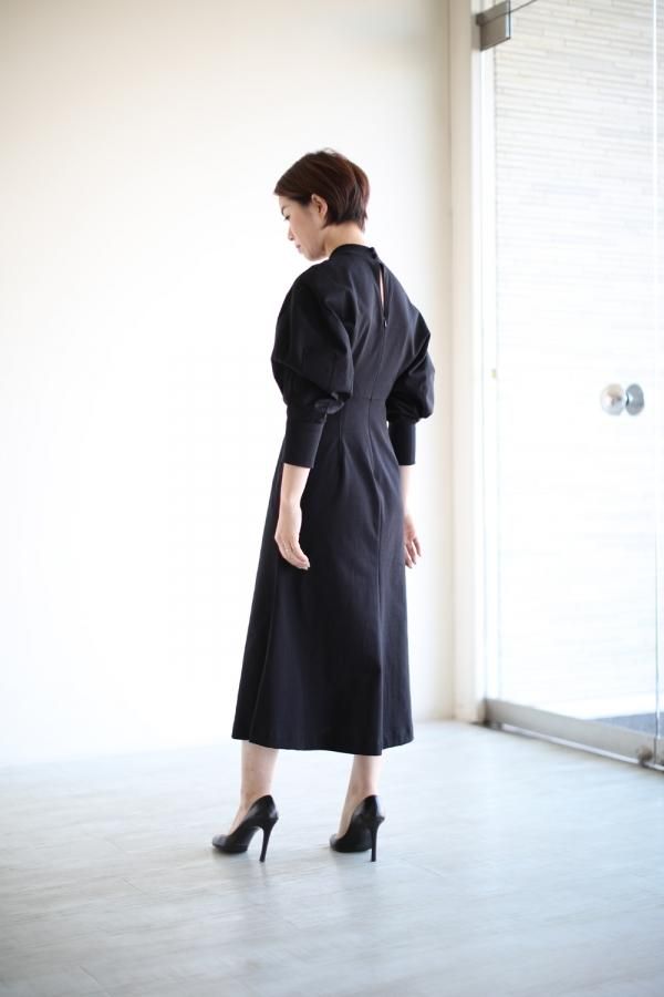 Mame Kurogouchi(マメ) Classic Cotton Dress BLACK - YAMAROKU ...