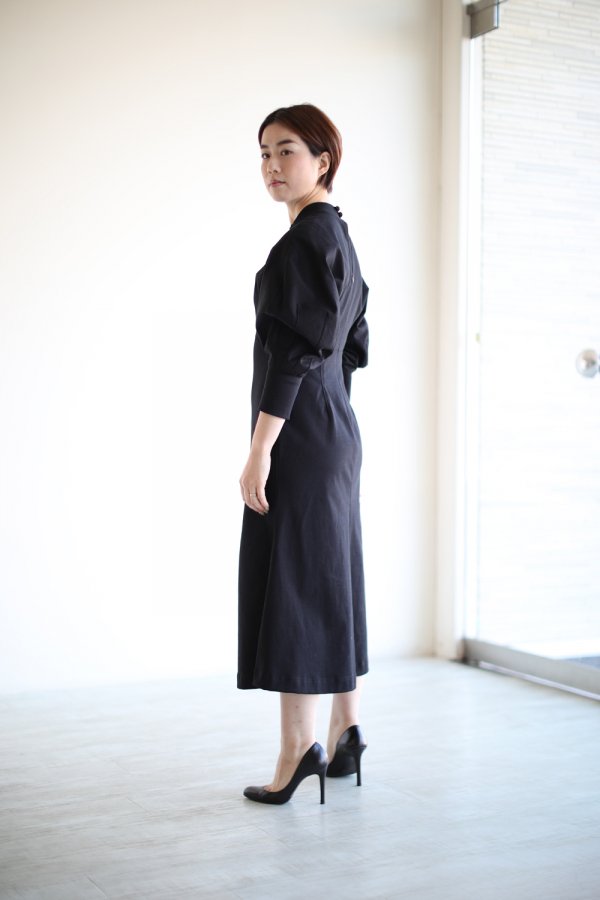 Mame Kurogouchi(マメ) Classic Cotton Dress BLACK - YAMAROKU