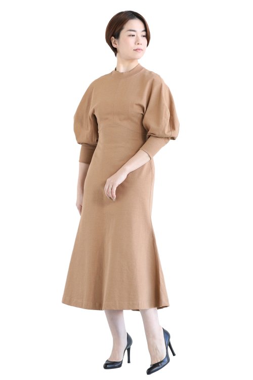 Mame Kurogouchi(マメ) Classic Cotton Dress BROWN - YAMAROKU（ヤマロク） オンラインストア
