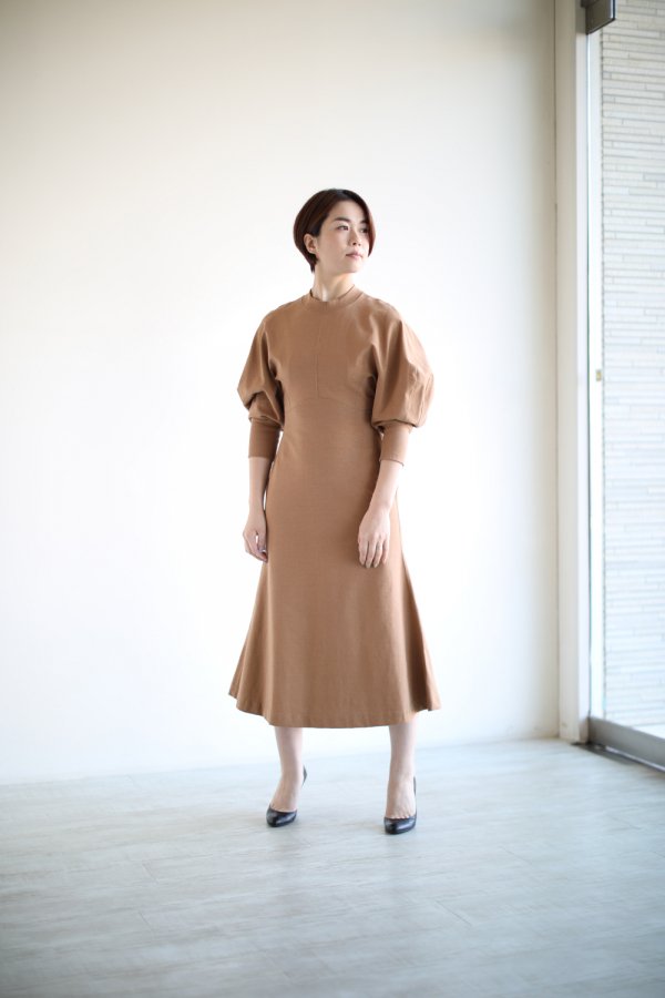 Mame Kurogouchi(マメ) Classic Cotton Dress BROWN - YAMAROKU ...