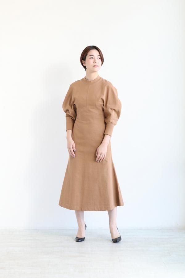 Mame Kurogouchi(マメ) Classic Cotton Dress BROWN - YAMAROKU ...