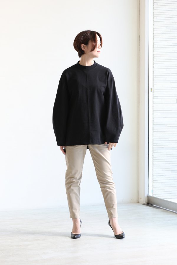 Mame Kurogouchi(マメ) Oversized Cotton Long Sleeve Top BLACK ...