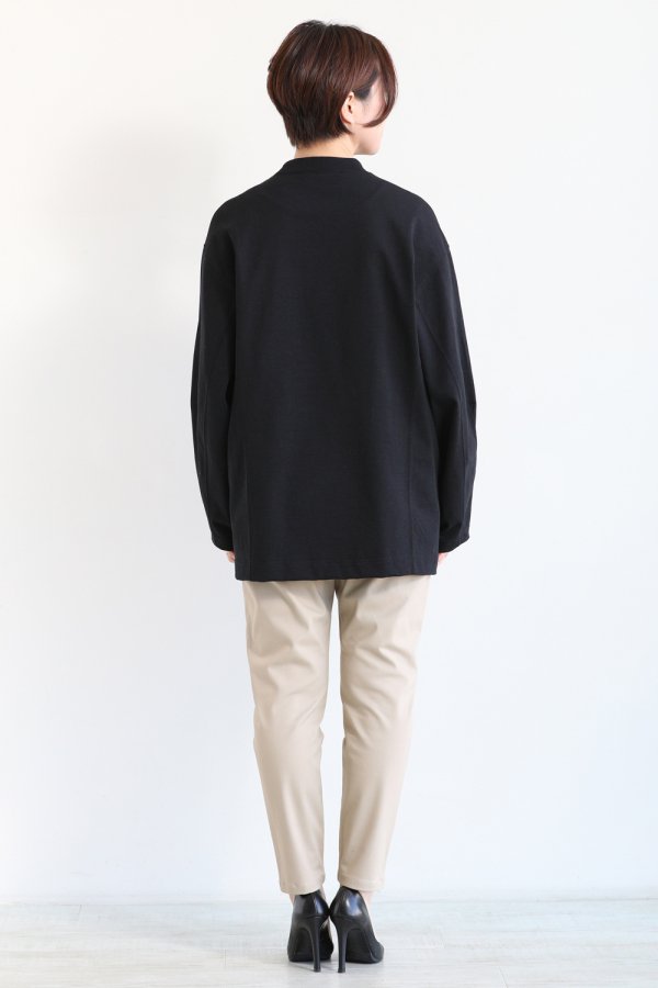 Mame Kurogouchi(マメ) Oversized Cotton Long Sleeve Top BLACK