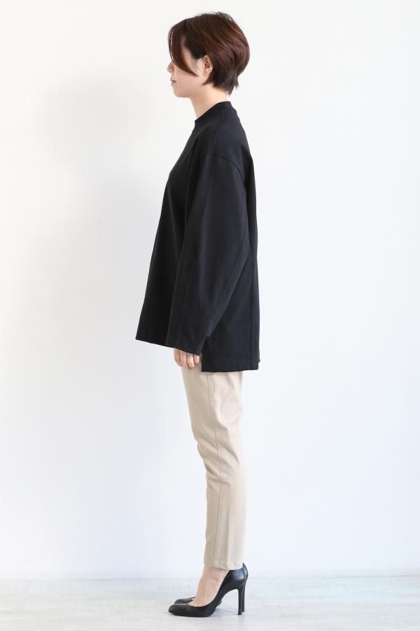 Mame Kurogouchi(マメ) Oversized Cotton Long Sleeve Top BLACK