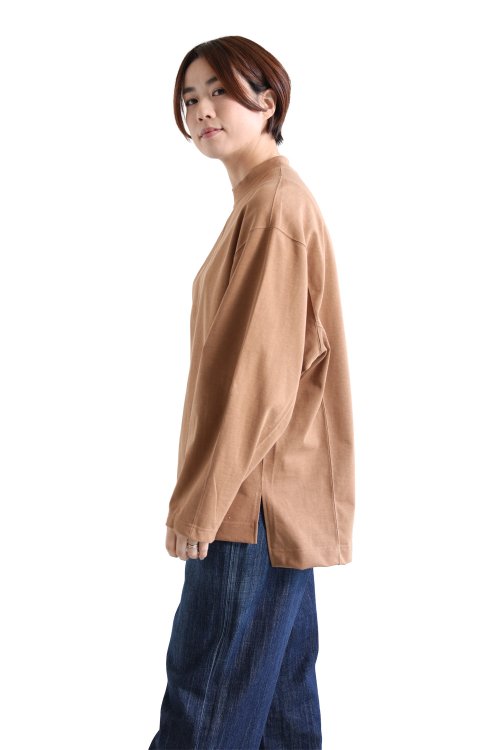 Mame Kurogouchi(マメ) Oversized Cotton Long Sleeve Top BROWN 