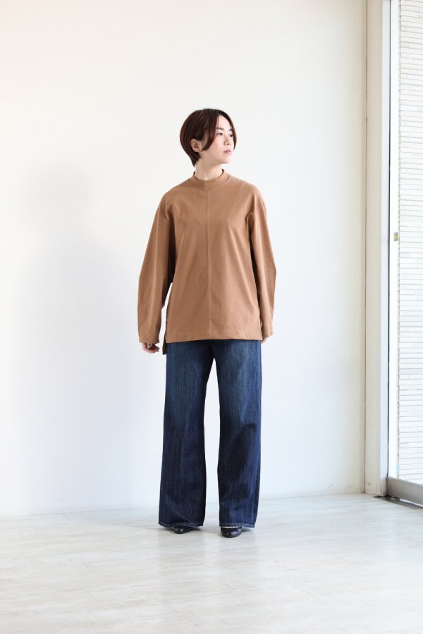 Mame Kurogouchi(マメ) Oversized Cotton Long Sleeve Top BROWN ...