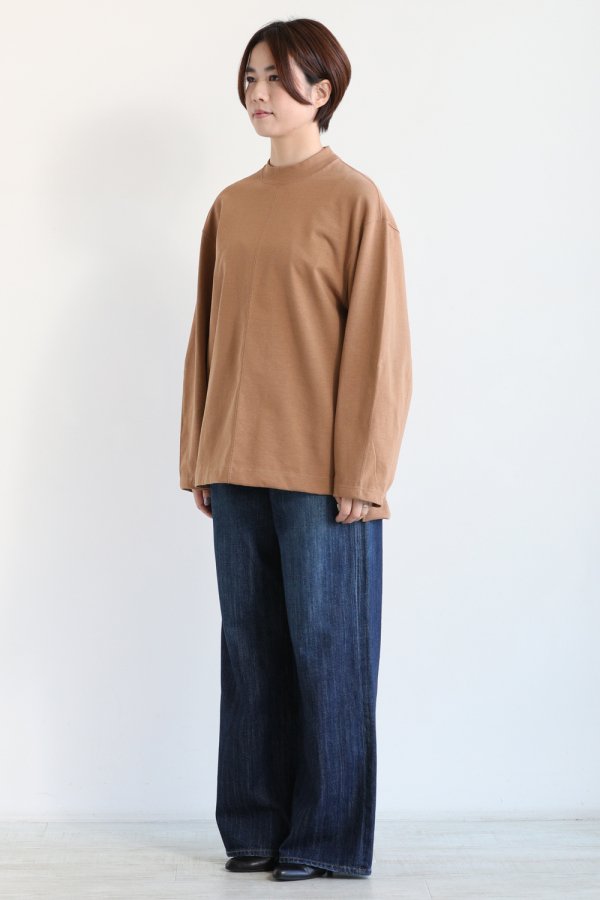 Mame Kurogouchi(マメ) Oversized Cotton Long Sleeve Top BROWN ...