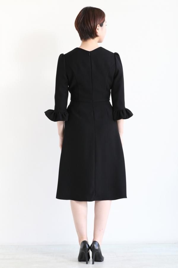 【新品タグ付き】ボーダーズアットバルコニー　ワンピース　Aライン　Vネック BORDERS at BALCONY(ボーダーズアットバルコニー) V-NECK DRESS